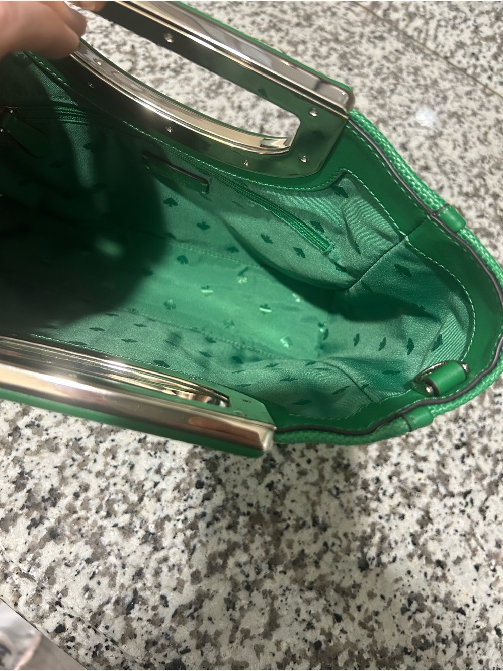 kate spade Green Textured Crossbody Purse with Detachable Strap - Picture 7 of 12